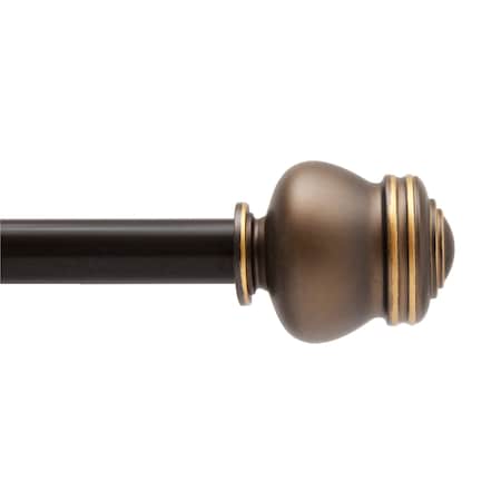 Kenney Mfg Kenney Glendale 5/8" Standard Decorative Window Curtain Rod, 28-48", Oil Rubbed Bronze KN71722